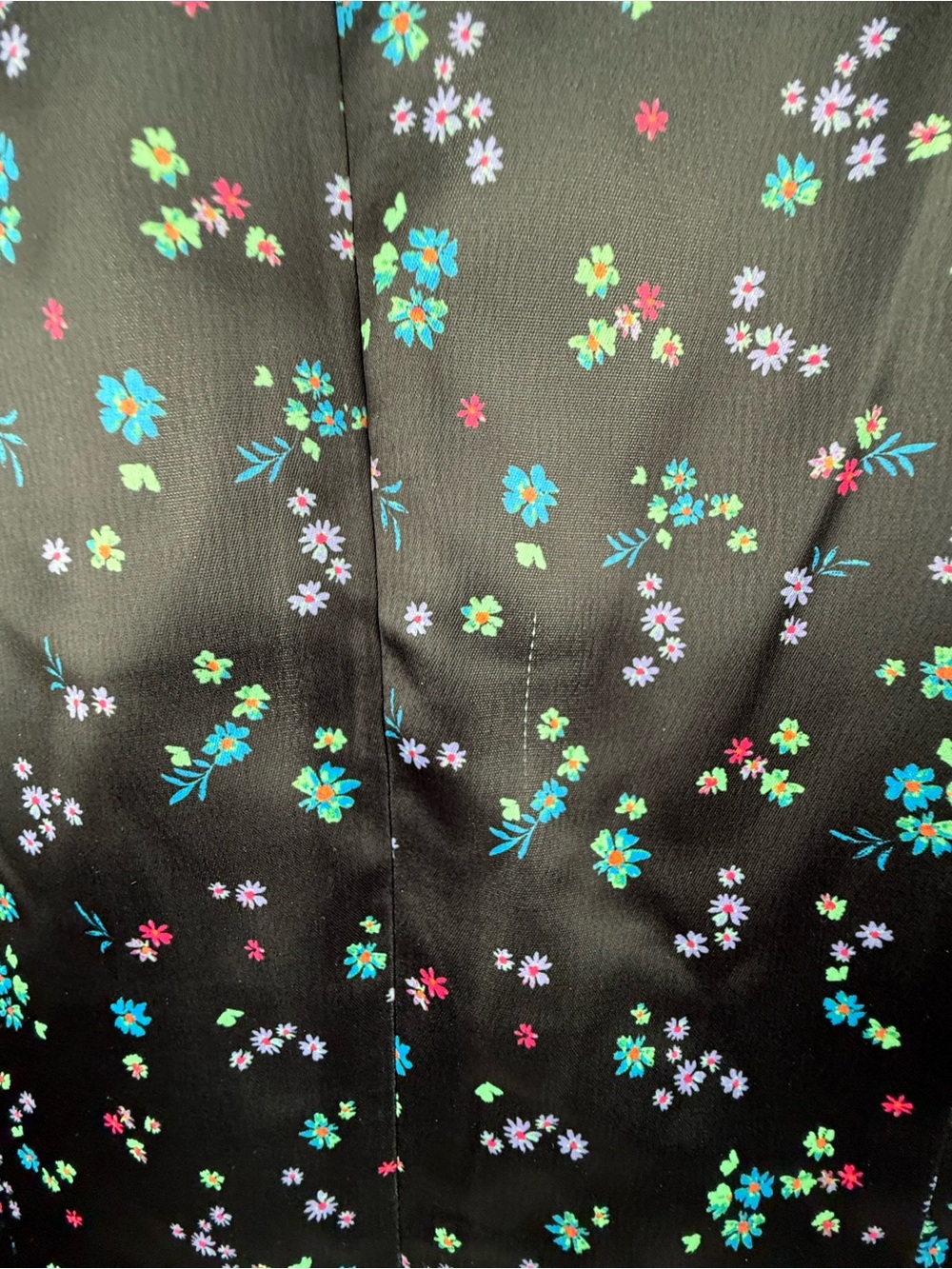AFRM Portia Floral Satin Midi Dress Black Multicolor Long Sleeve Halter NWT M - Picture 9 of 9